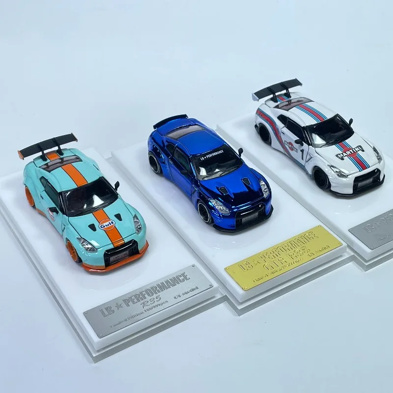 In stock 1:64 LB GTR R35 fully open alloy miniature replica vehicle model, boy's toy gift, room collection decorative item