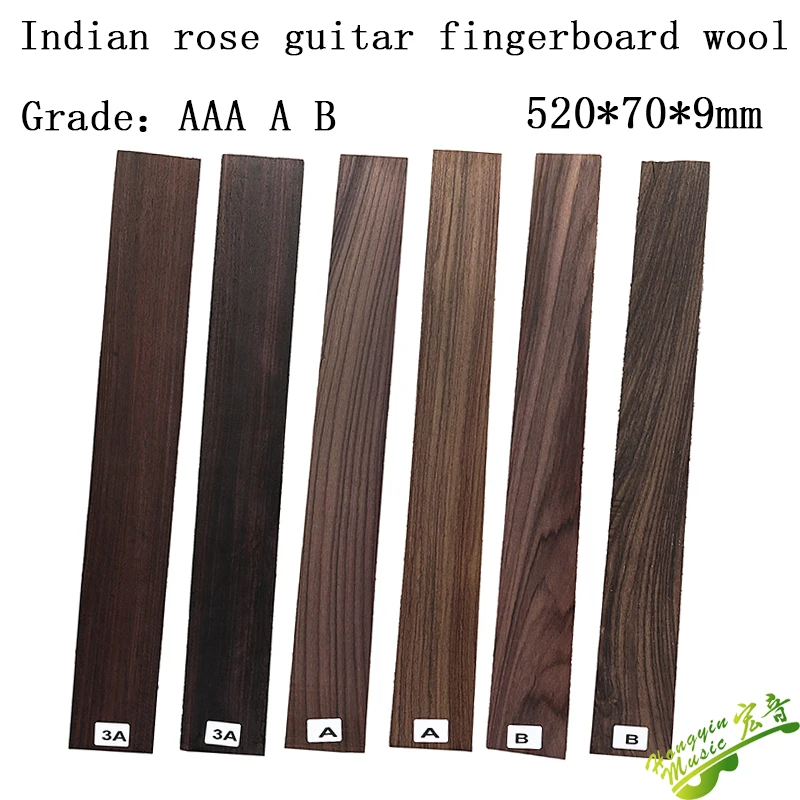 Indian Rose Wood For Acoustic  Electric  Classical Guitar Finger Board Handmade Rosewood Fingerboard Guitar Parts9*70*520