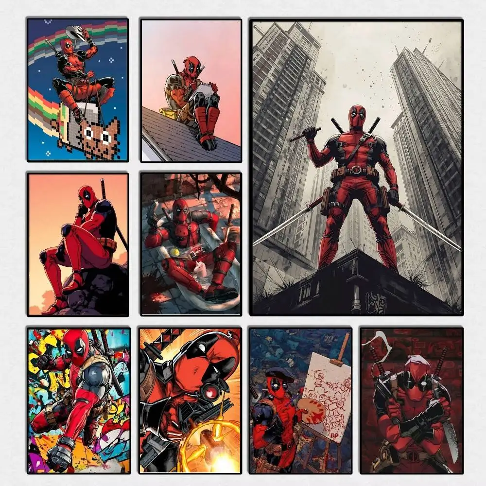 1pc Classic Movie Cartoon D-D-DeadpoolS Funny Hero Posters Fancy Wall Sticker for Living Room Bar Decoration Wall Decor