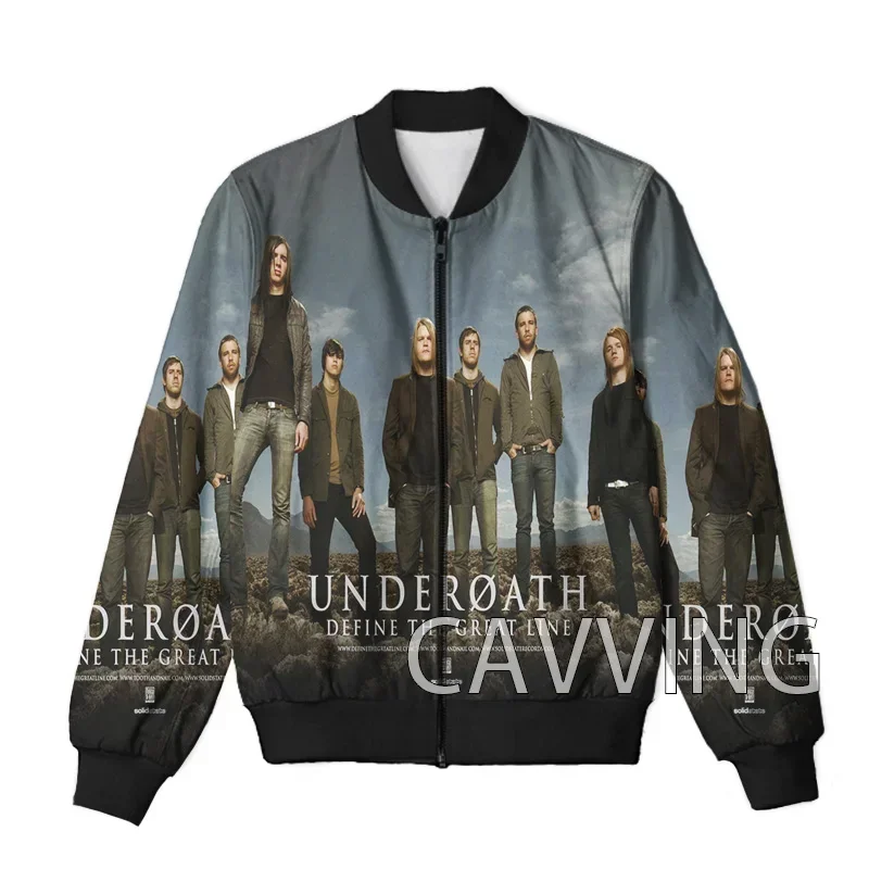 CAVVING 3D Printed Underoath Band Zipper Bomber Jackets Men Overcoat Mens Coat Zip Up Jackets for Women/Men