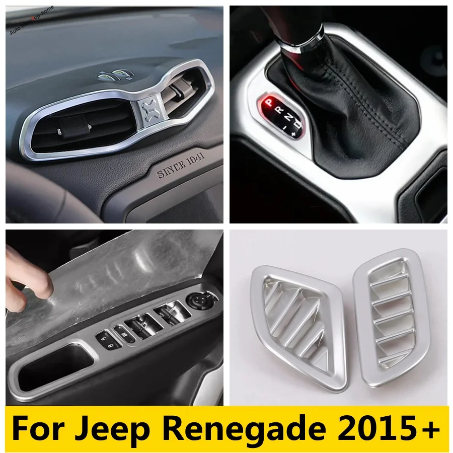 

LHD Window Lift Button / Air Conditioning AC Outlet Vent / Transmission Shift Panel Cover Trim Fit For Jeep Renegade 2015 - 2023