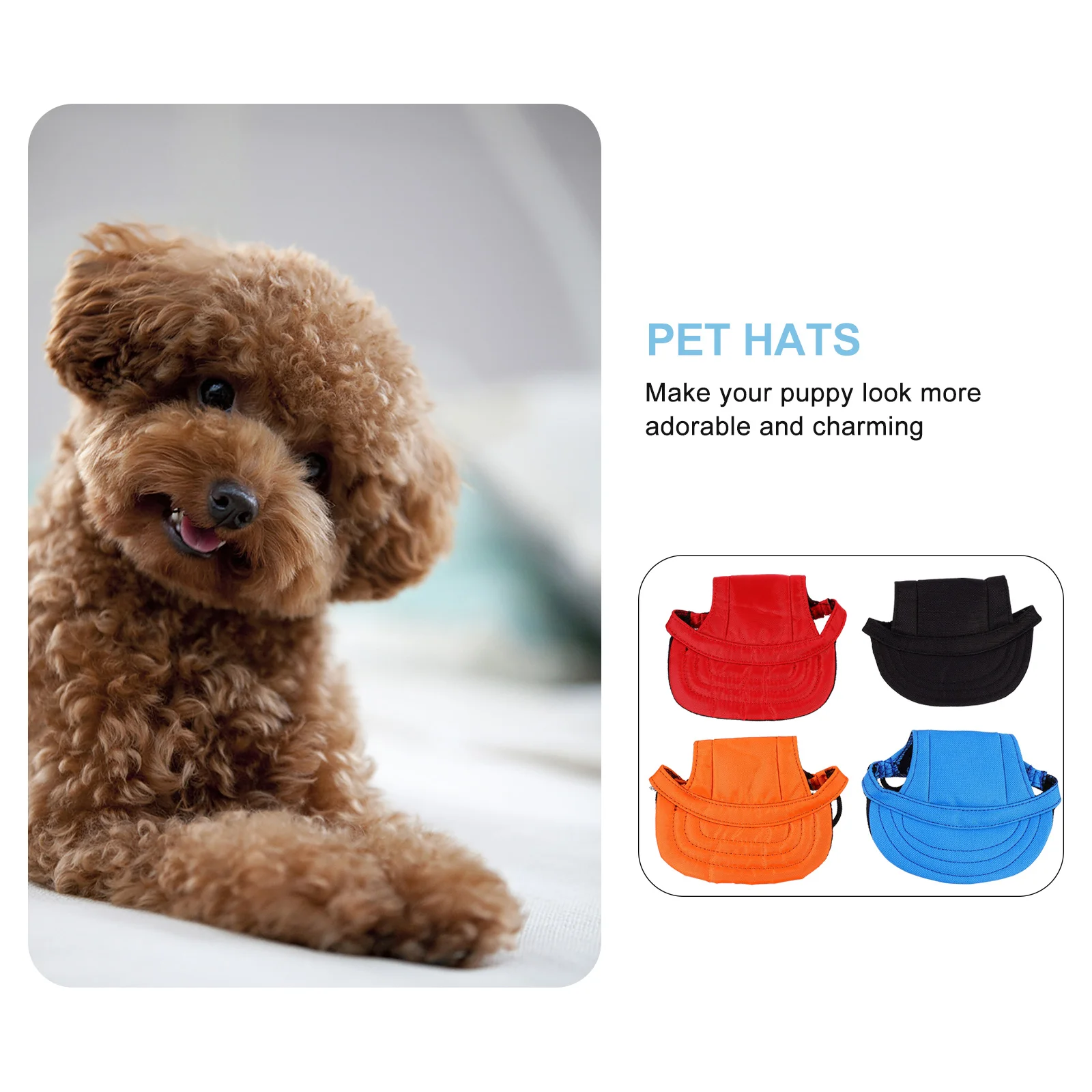 

4 Pcs Pet Hat Dog Hats for Small Dogs Ear Holes Adjustable Strap Breathable Lightweight Visor for Dogs Cats Outdoor