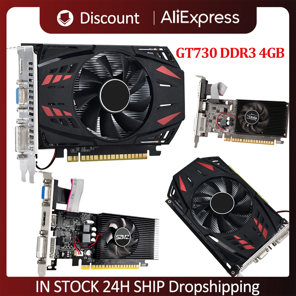 GT730 بطاقة الرسومات الفيديو الكمبيوتر ، HD ، VGA ، DVI ، DDR3 ، 4GB ، PCI-E2.016X ، GT610 ، GT730 ، 128 بت مع مروحة التبريد #1