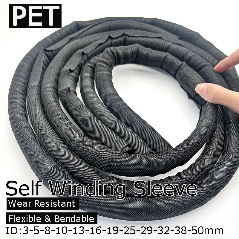 Cable Sleeve Self-Closed PET Expandable Braided Sleeve ID 3mm-50mm Cable Sheath Protection Line Dust Protection Wire Cable Sleev