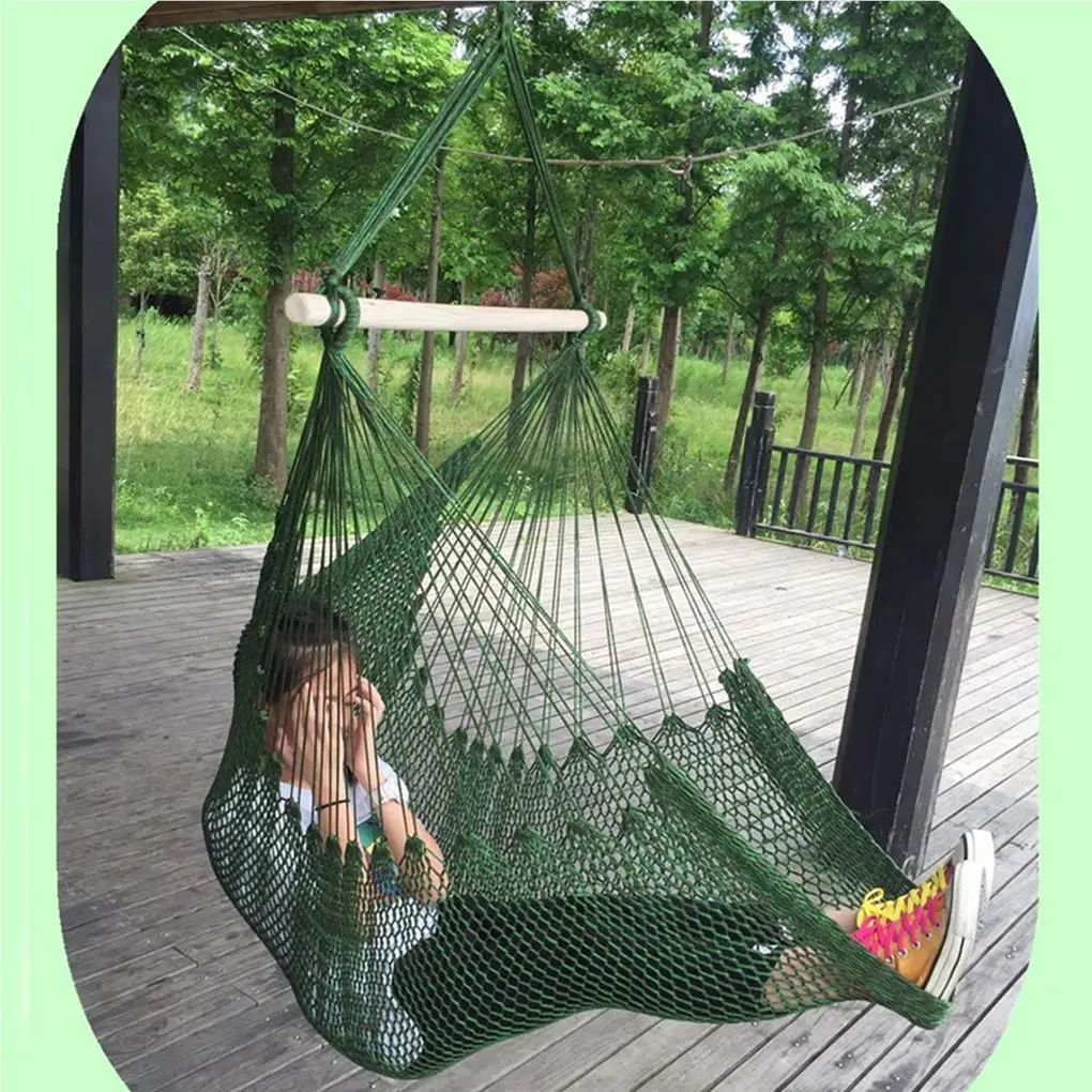 

Outdoor Hanging Rope Hammock Chair Swing Seat Single Hammock Chair Hanging Swing Chair for Indoor Outdoor with Strap Storage Bag