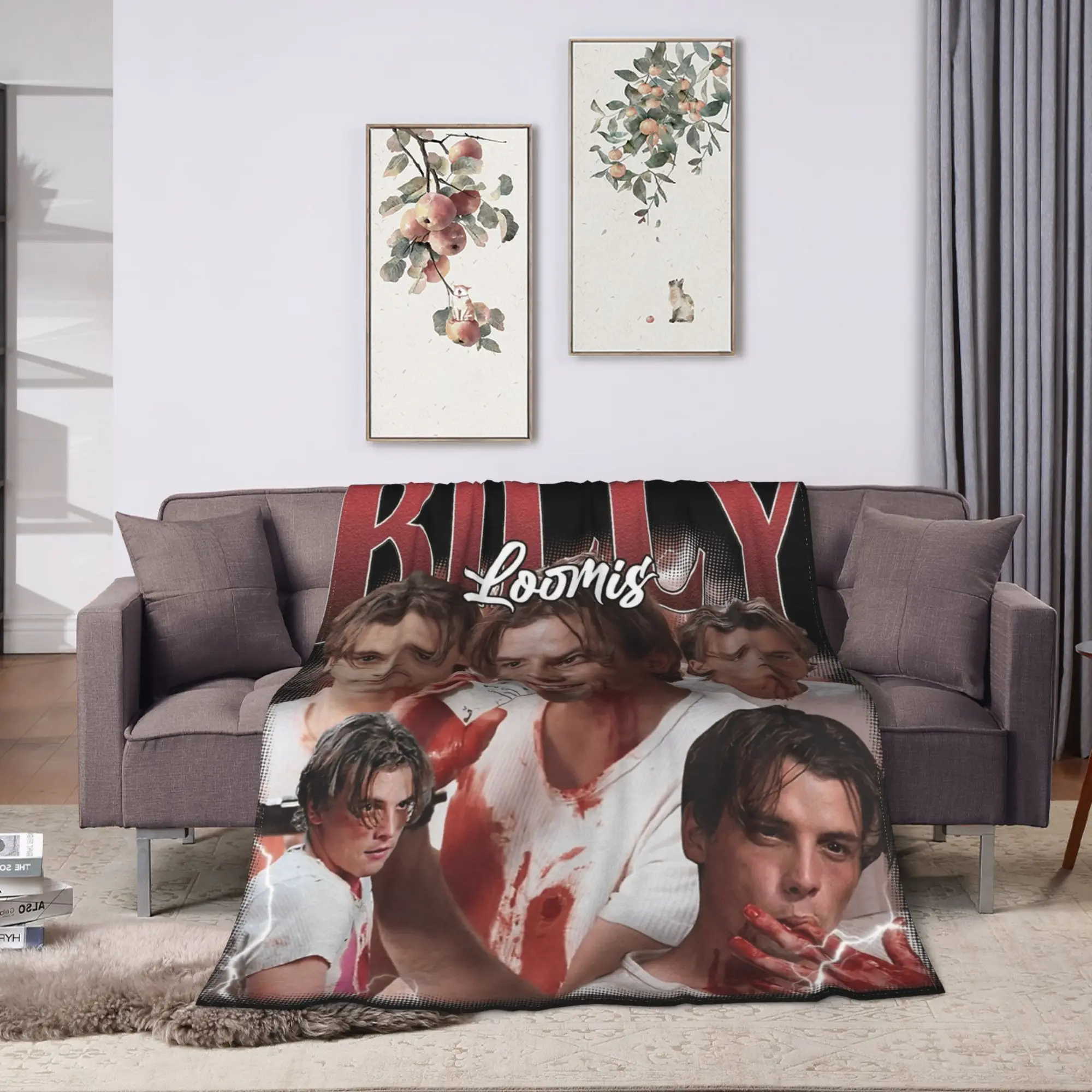 Soft Warm Blanket Picnic Horror Movie Scream Billy Loomis Throw Blanket  Flannel Bedspread For Bedroom Funny Sofa Bed Cover