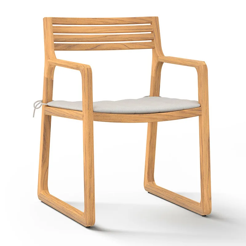 طاولات وكراسي خارجية من الخشب الصلب في الفناء والحديقة والفيلا وطاولة طعام من بلاطة الصخور في الهواء الطلق مقاومة للماء في الهواء الطلق #4