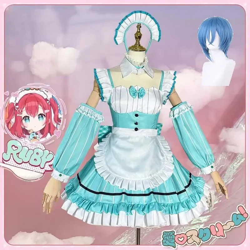 

LoveLive Lolita Dress Cosplay AiScReam Ruby Kurosawa Shiki Wakana Ayumu Uehara Striped Maid Clothing For Women Girl Halloween