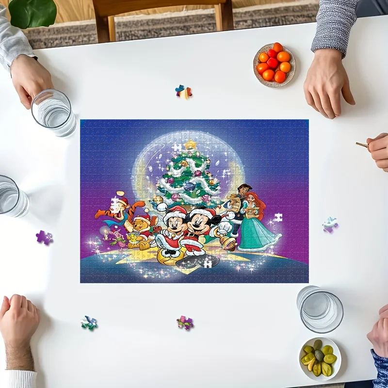 1000 piezas Mickey y Minnie Mouse, Pato Donald, Goofy, Plutón, Rompecabezas oficial de fiesta de cumpleaños y Navidad de Cenicienta - Plantillas grandes