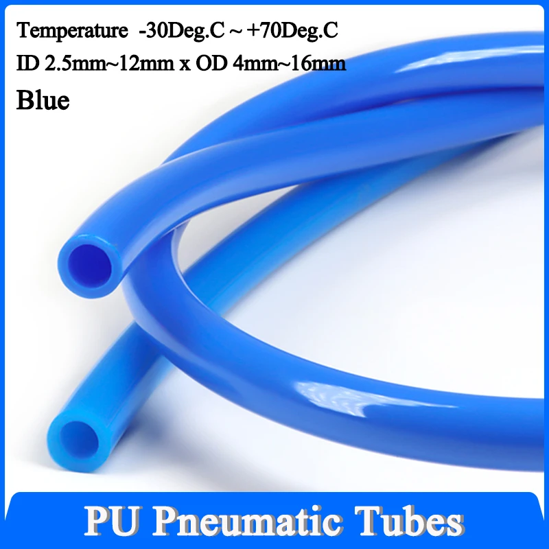 

1~10M Blue OD 4mm 6mm 8mm 10mm 12mm 14mm 16mm PU Pneumatic Hose Pneumatic Tube PU Hose Polyurethane Pipe Air Component Hoses