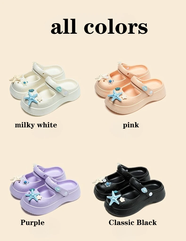 Mary Jane shoes sandals women hole shoes women outer wear one-word drag beach shoes home cool slippers women shoes bag head drag view 5
