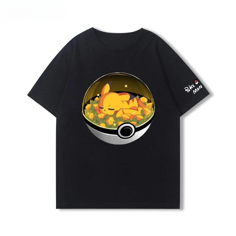 

Мужская и женская летняя милая футболка с коротким рукавом Pokmon Elf Ball, модная спортивная повседневная популярная футболка с коротким рукавом и половиной рукава