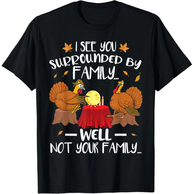 Funny Turkey Thanksgiving Festival Family Company Dinner Atmosphere T-shirt