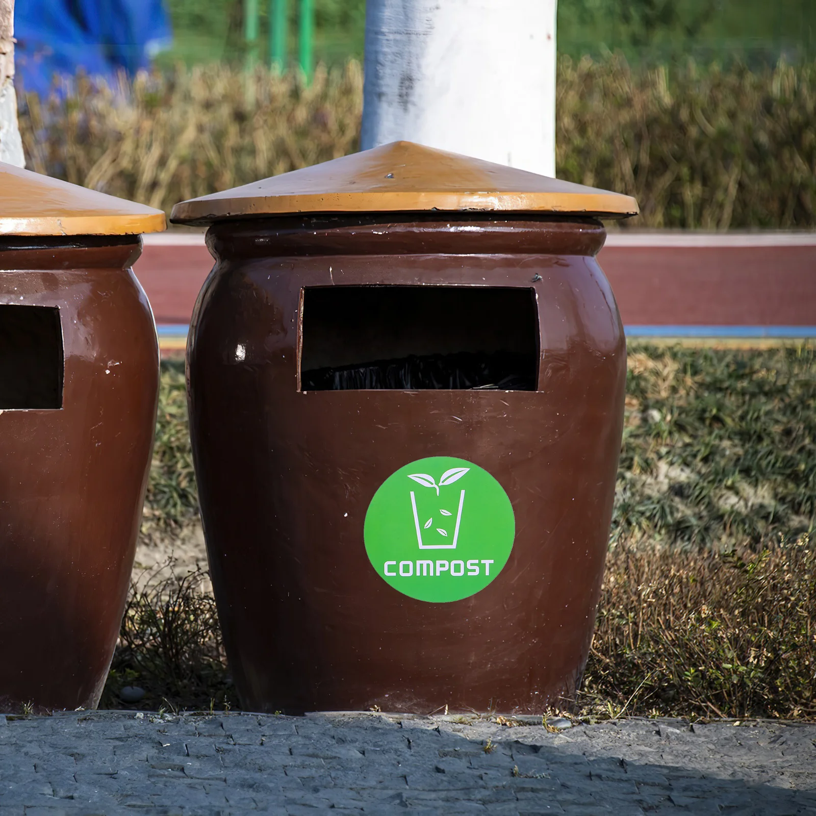 

6Pcs Trash Classification Stickers for Bins Bright Round Colorful Labels Easy Waste Sorting Recycling Station Home Office