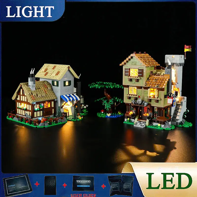 DIY LED Light Kit For LEGO 10332 Medieval Town Square (Only LED Light,Without Blocks Model)