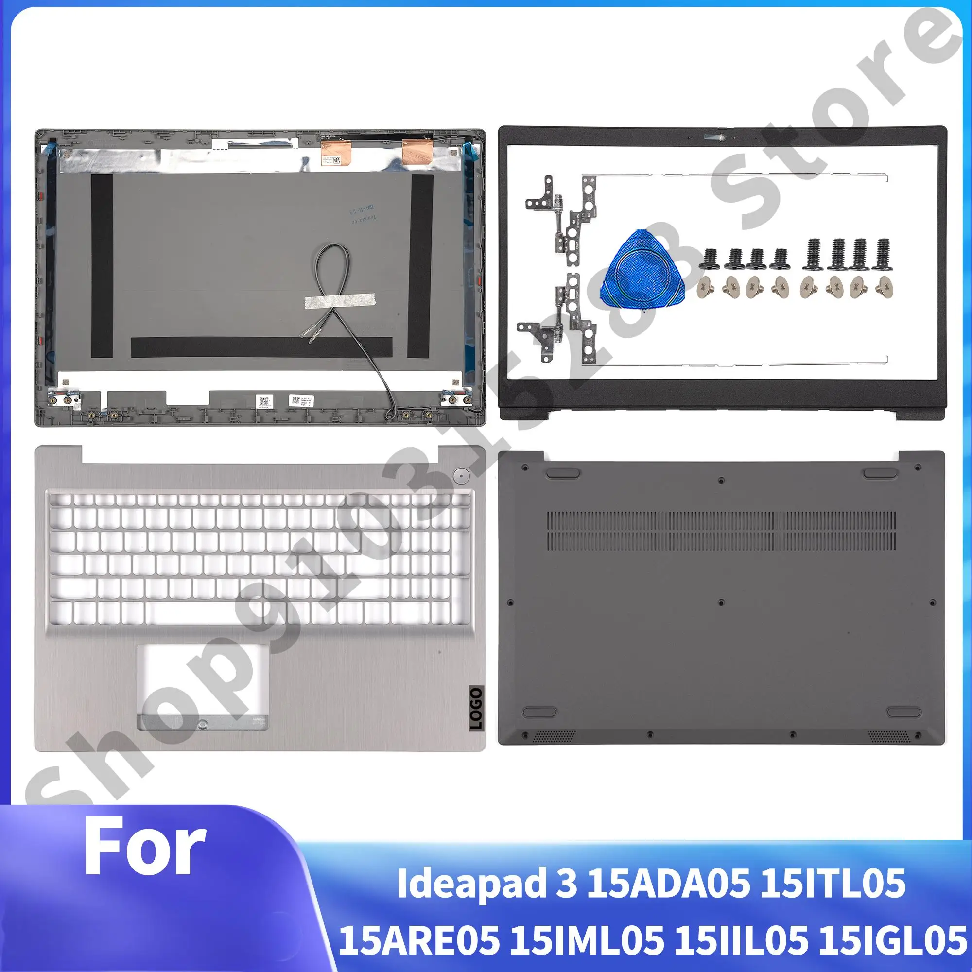 

AP1JV000230 For Ideapad 3 15ADA05 15ITL05 15ARE05 15IML05 15IIL05 15IGL05 LCD Back Cover Bezel Palmrest Bottom Silver GS552