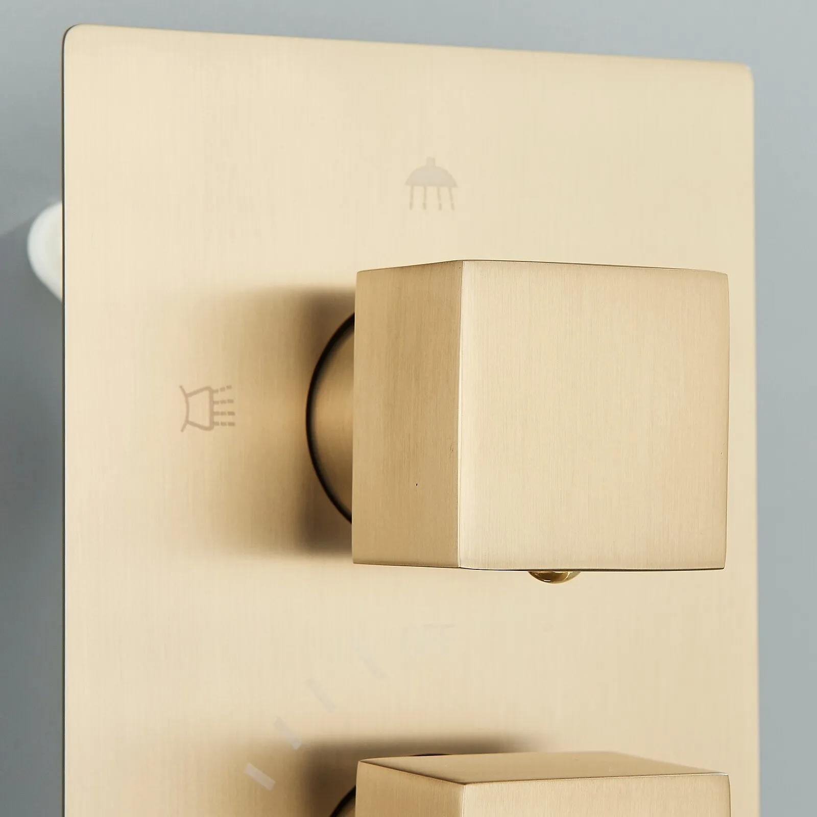 LED Brushed Gold Mixer Jets Celling Rainfall Shower Faucet System with Handheld