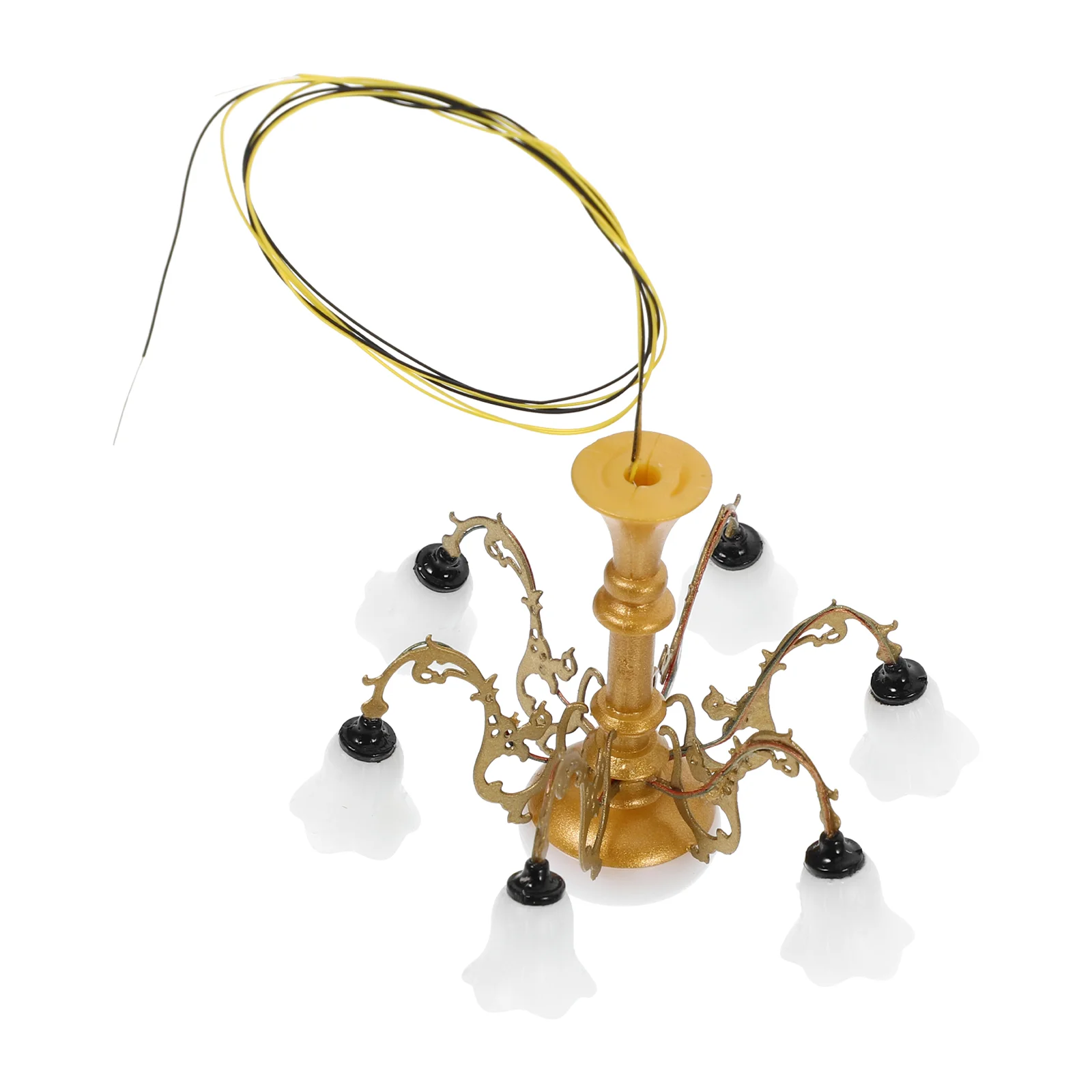 

Model Chandelier Mini Lamp Light Decorative PendantMiniature House Accessory Tiny Hanging Light Metal ABS Material