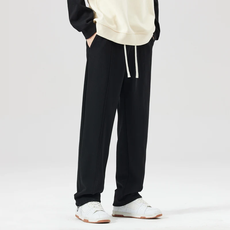 CAAYU-Pantalon de survêtement de jogging pour hommes, mode hip hop, streetwear japonais, proximité, wstring, décontracté, baggy, sport, fjadt, noir