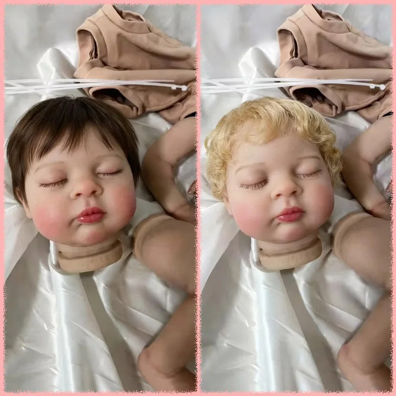 

19inch Reborn Painted Doll Kit Esenia With Brown and Blond Hair Lifelike Multiple Layers Painting Doll Parts Collectible Gifts