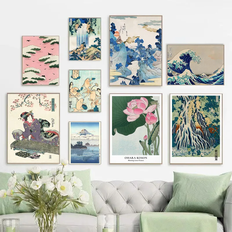 Hokusai Ohara Koson Japanese Art Poster Vintage Guest Room Home Bar Cafe Decoration Home Decoration Print Wall Poster Picture