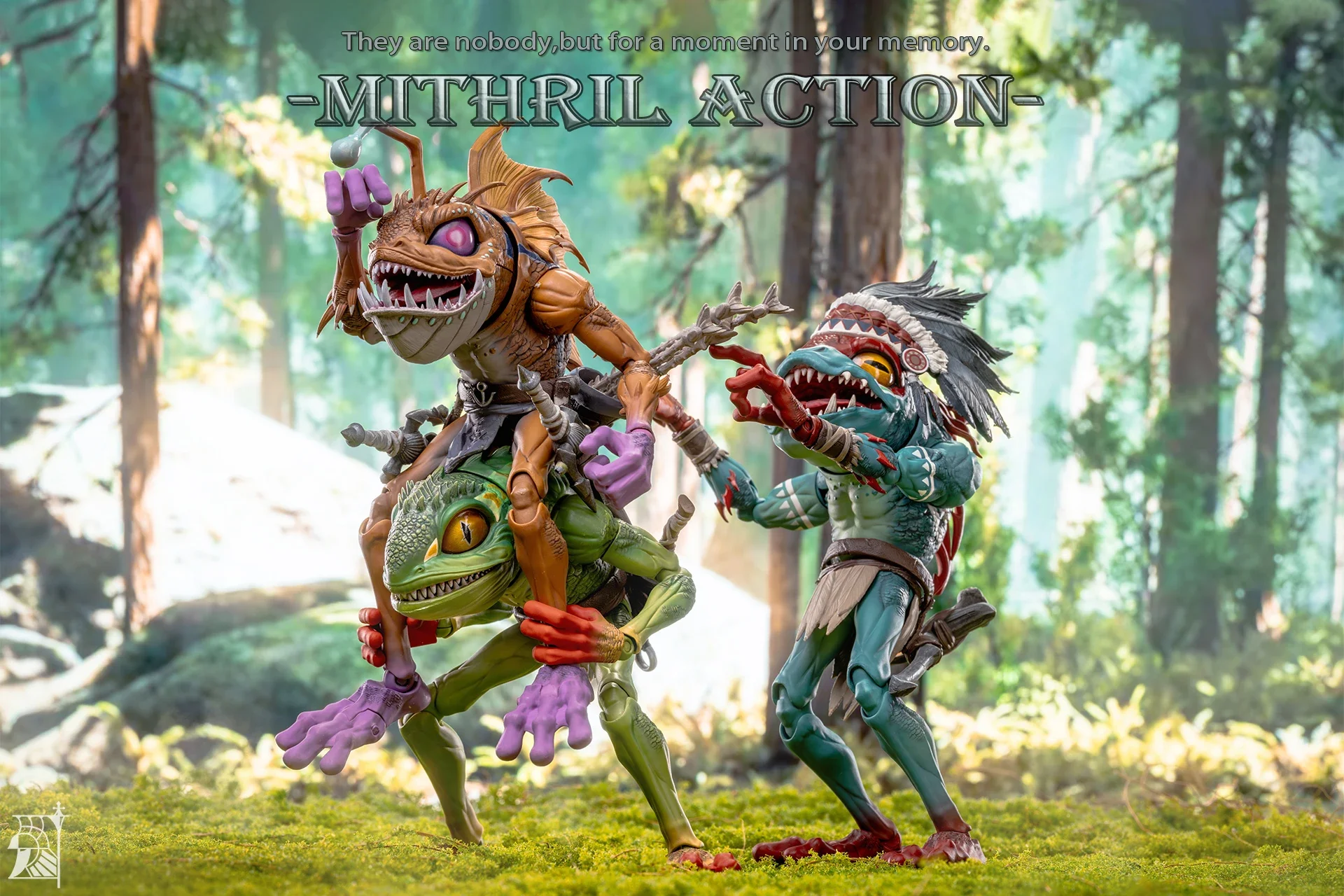 In Stock Mithril Studio 1/10 Murloc Monsters 01 02 03 Fish People WOW Fishman Tribe Warrior Chief Archer Soldier Action Figures