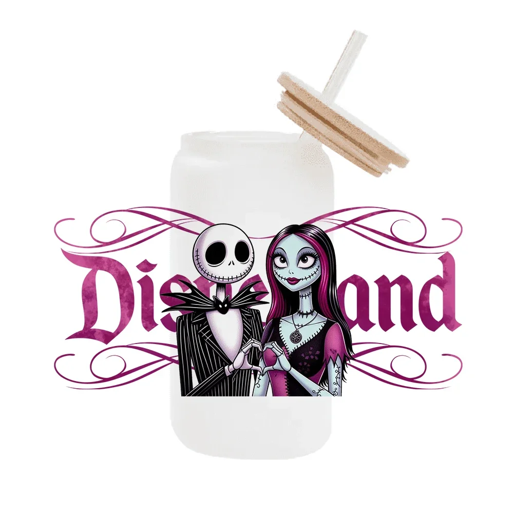 horror jack Disneyland DTF naklejki kubki fajne personalizuj folia UV naklejka transferowa niestandardowe etykiety DIY Logo samoprzylepne wodoodporne