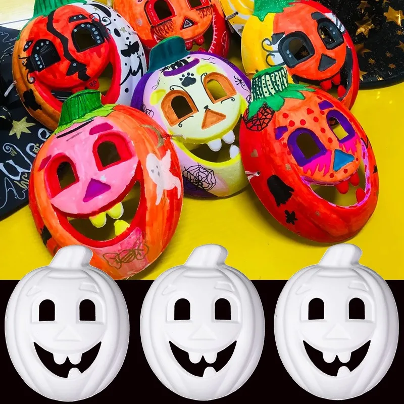 

5PCS Full Face Masks Paper Blank White Halloween Cosplay Paintable Couple Half Animal Mache Party Mardiup Craft DIY Accessories