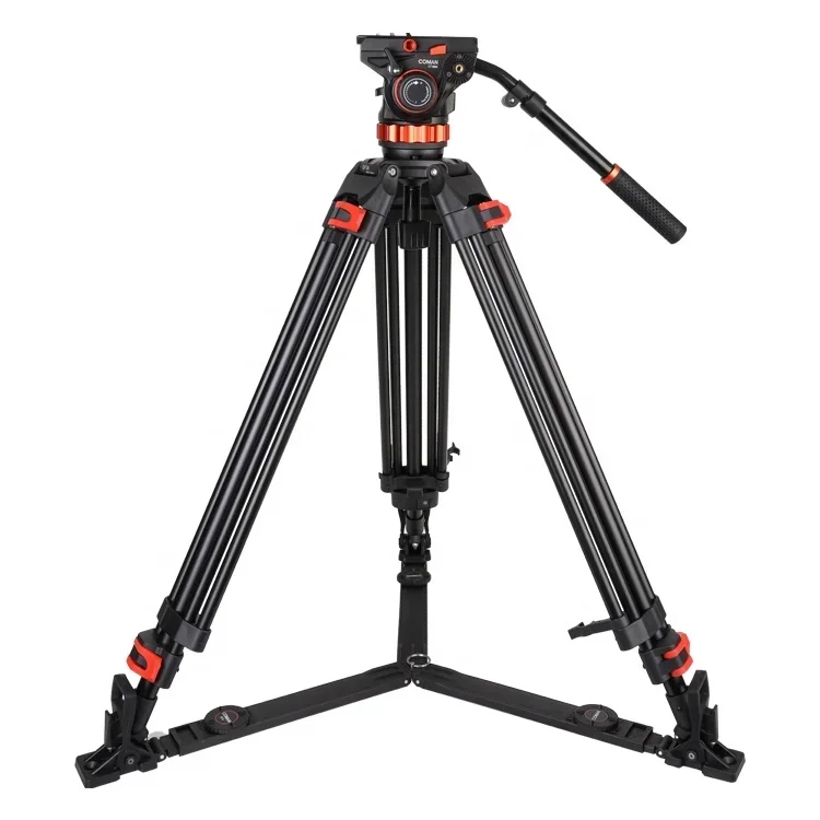 OEM Aluminum Alloy Panoramic Fluid Damping Head Professional Digital Dslr Camera Video Tripod