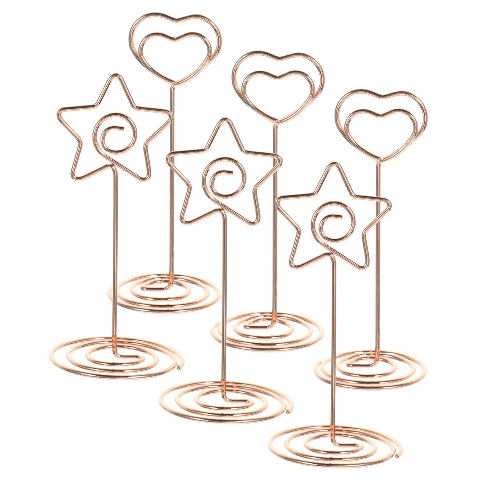 

6pcs Love Shape Card Holder Desktop Memo Clips Photo Display Stands Wedding Table Number Holders 85mm Gold Heart