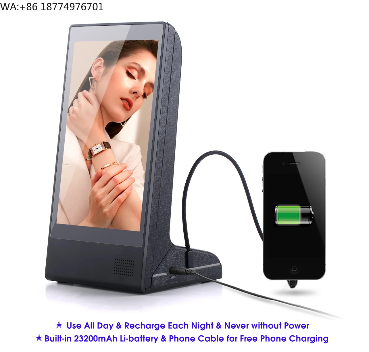 New Design FYD-898 RAM2G+16G Android 8.1 Remotely WiFi Single 8 Inch Touch Screen Portable Restaurant Digital Signage Player