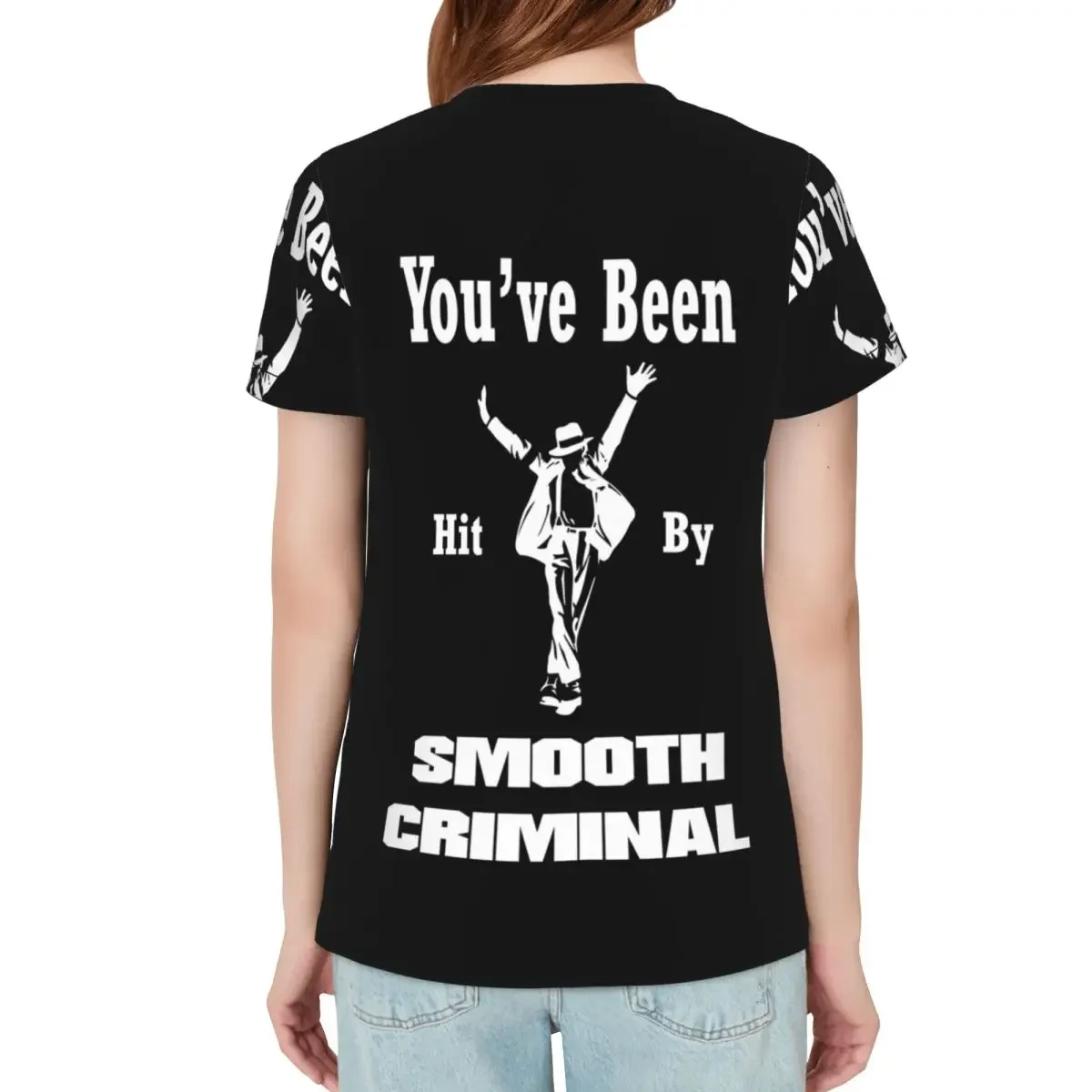 Vintage MJ Smooth Criminal Michael Jackson T-Shirt Women Short Sleeve T Shirts Round Neck Clothing Cotton Summer Tees Streetwear