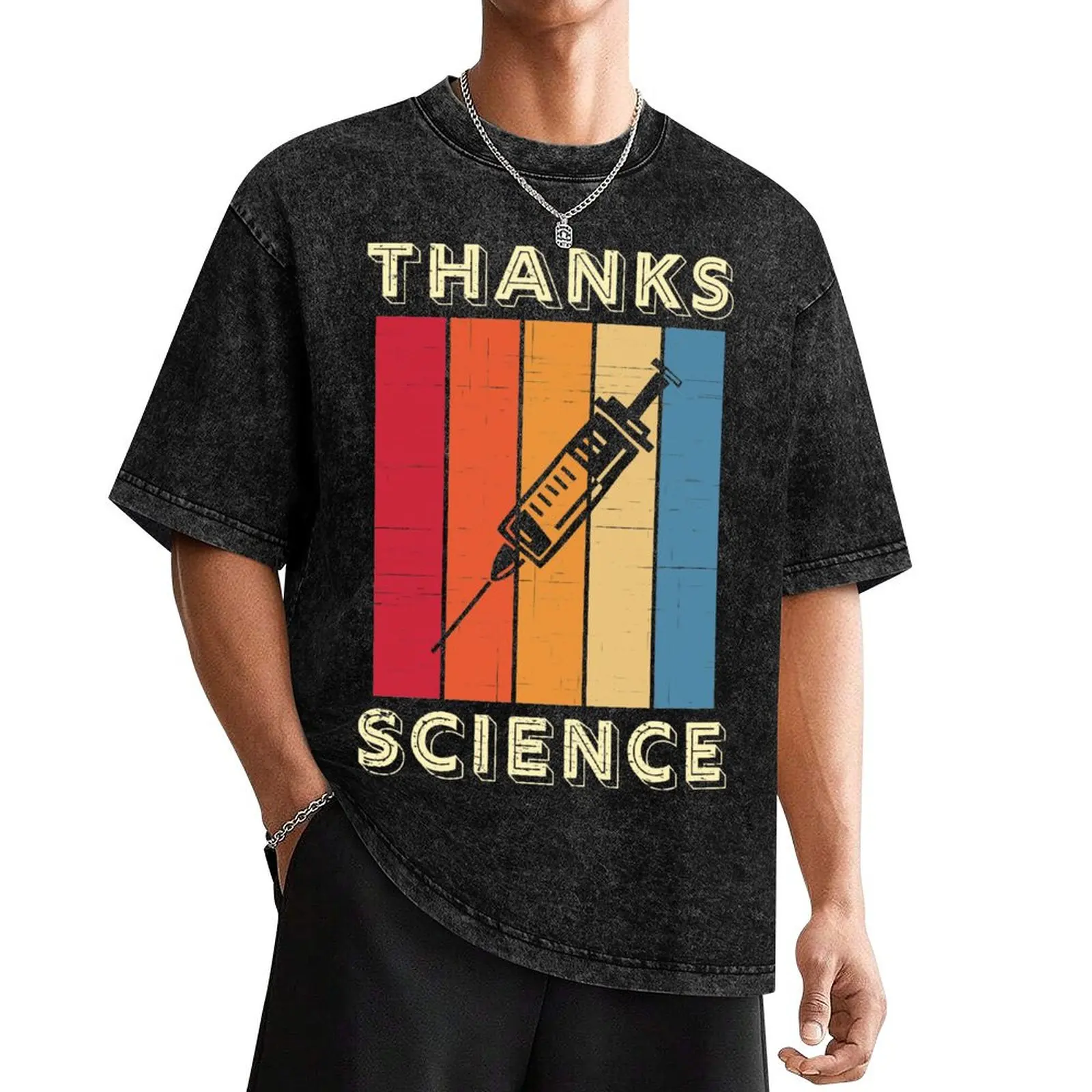 Thanks Science Vaccinated Vaccine T-Shirt vintage anime shirt Short sleeve tee kawaii clothes summer top mens champion t shirts