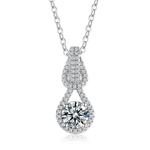 ZFSILVER 패션 트렌디 클래식 925 실버 Moissanite 디자인 물방울 목걸이 매력 여성 액세서리 보석 선물 KJ179