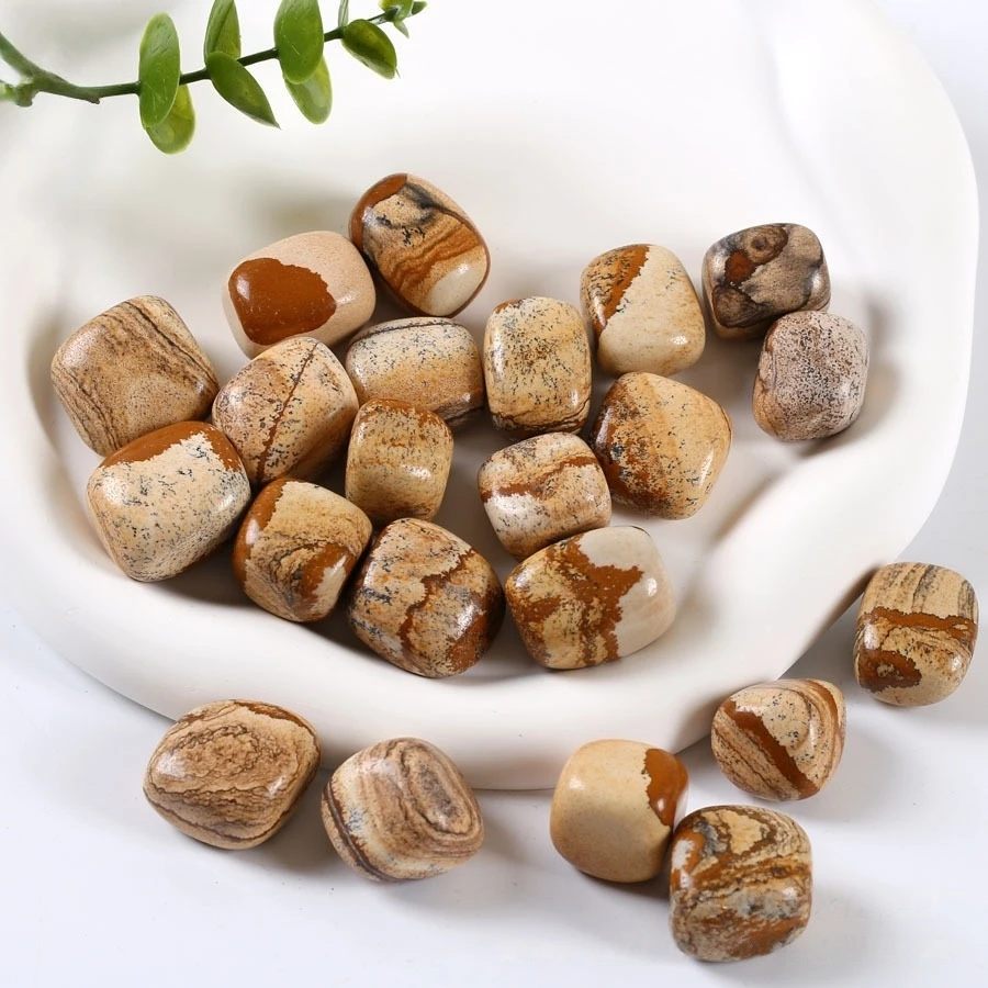 Bulk Natural Picture Jasper Irregular Tumbled Stones, Polished Crystals | 40/120/240g Crystals for Jewelry Making & Home Decor