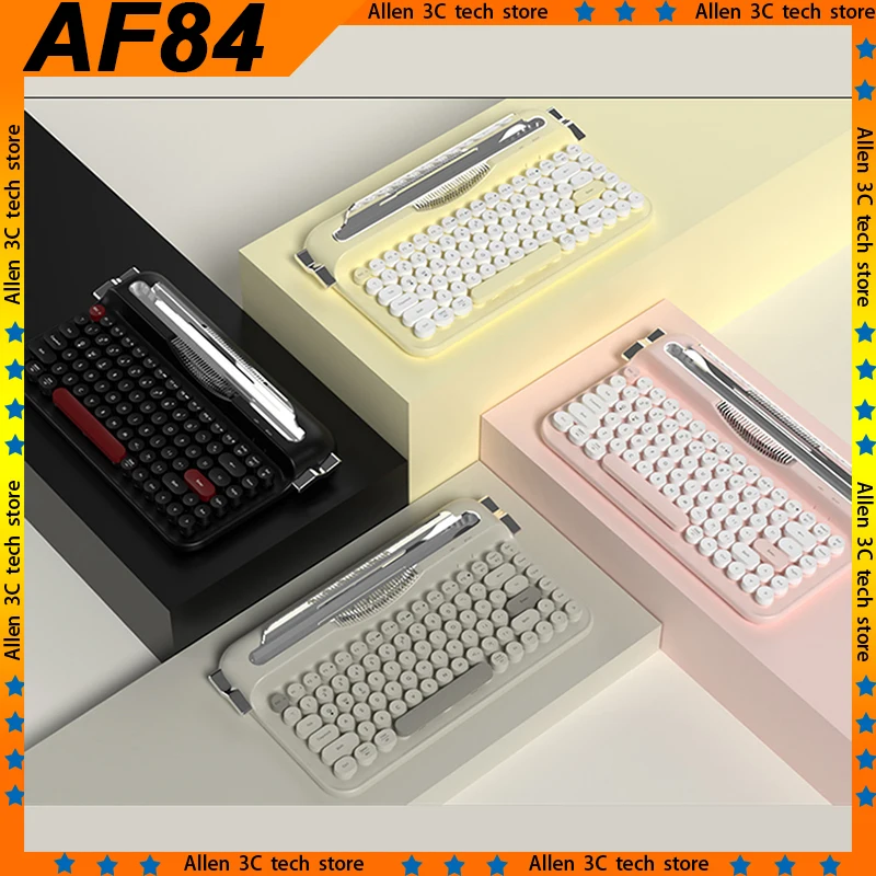 

New AJAZZ AF84 Wireless Keyboard Bluetooth 2Mode Fast Response Low Latency Comes with Card Slot Bracket Office Laptop Keyboards