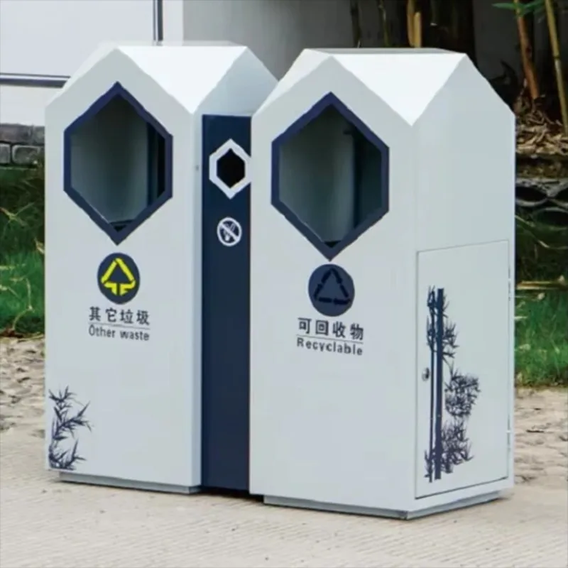Новое общественное использование, экологически чистые контейнеры для сбора мусора в общественных местах, умные мусорные классификационные мусорные баки