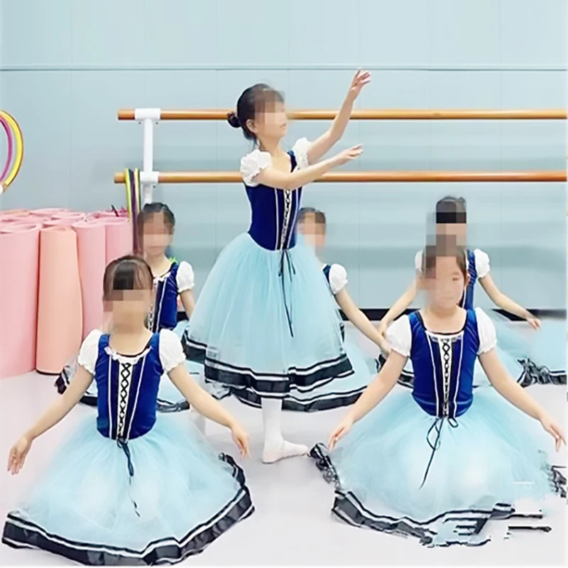 Faldas largas de Ballet para niñas, trajes de baile de actuación profesional, leotardo de Ballet para adultos, Ropa de baile de escenario, vestido de bailarina