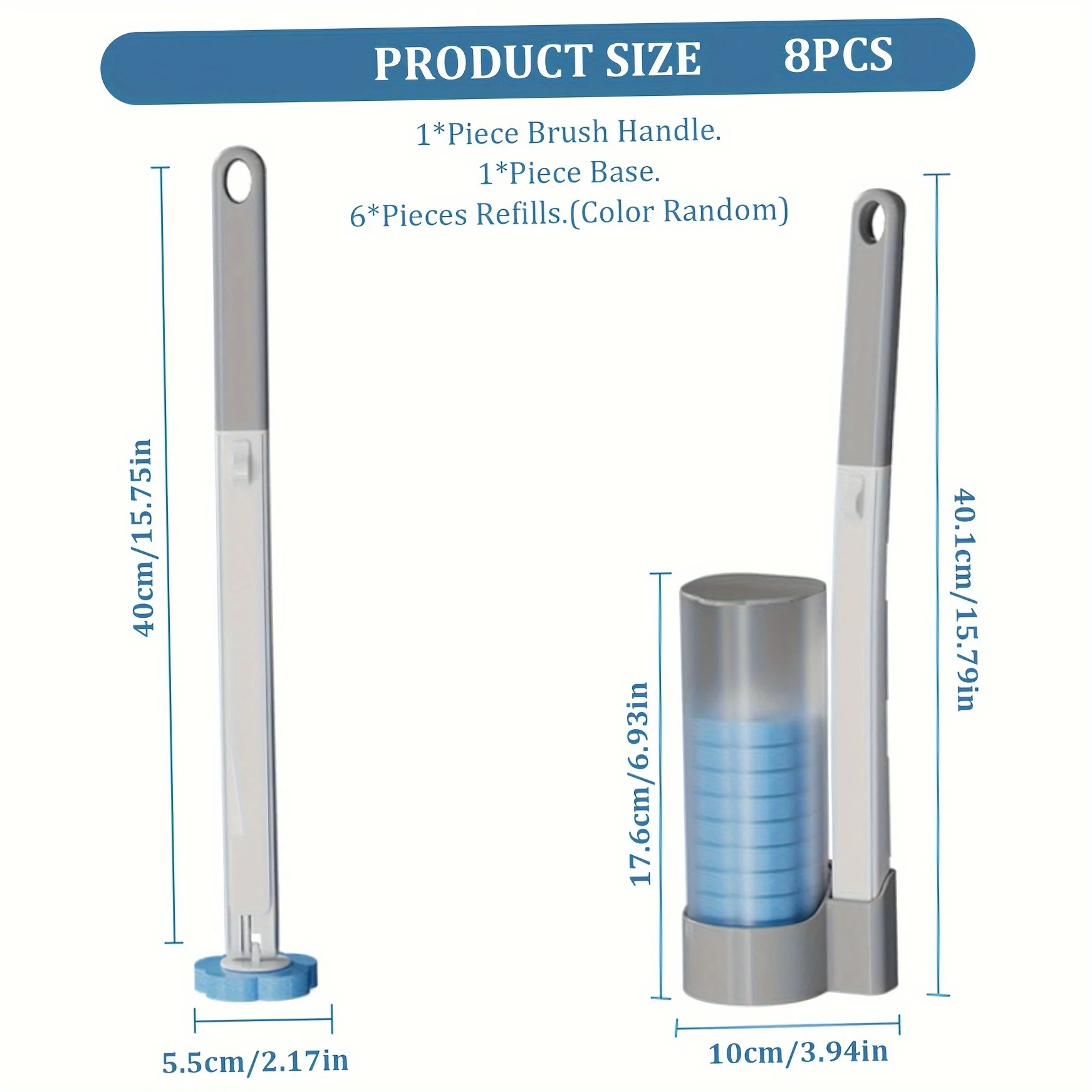 Disposable Toilet Brush Heads Set - Efficient No-Dead-Corner Toilet Bowl Cleaning