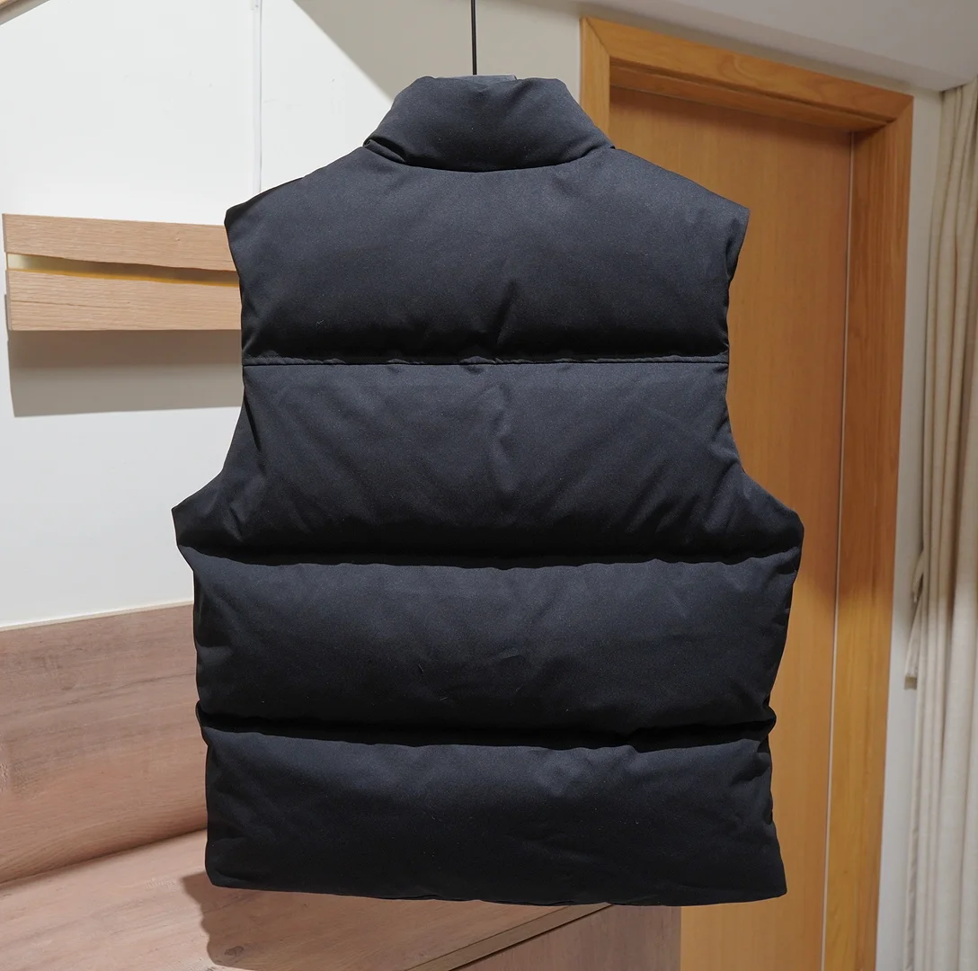 Gilet en coton Simple à col montant pour hommes, mode européenne et américaine, gilet court noir épais, gilet en coton blanc