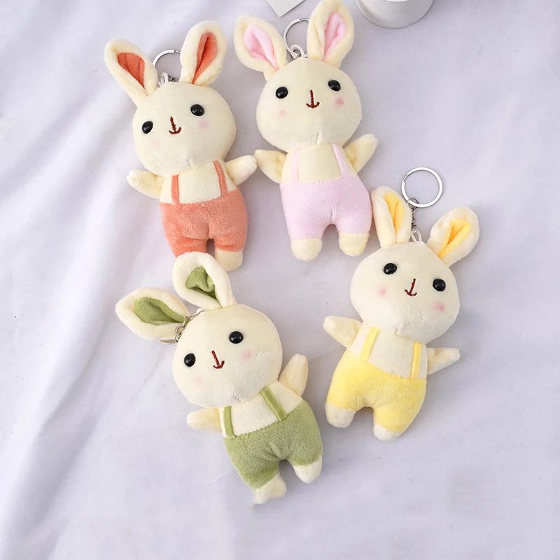 Hot 10CM Rabbit Plush Toys Bunny Stuffed & Plush Animal Baby Toys Doll Ring Backpack School Bag Pedant Toys Gifts For Kids Girls