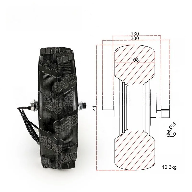 Tooth speed ratio 1:5 trolley low speed with controller agricultural tire 16 inch solid tire steel tooth electric unicycle