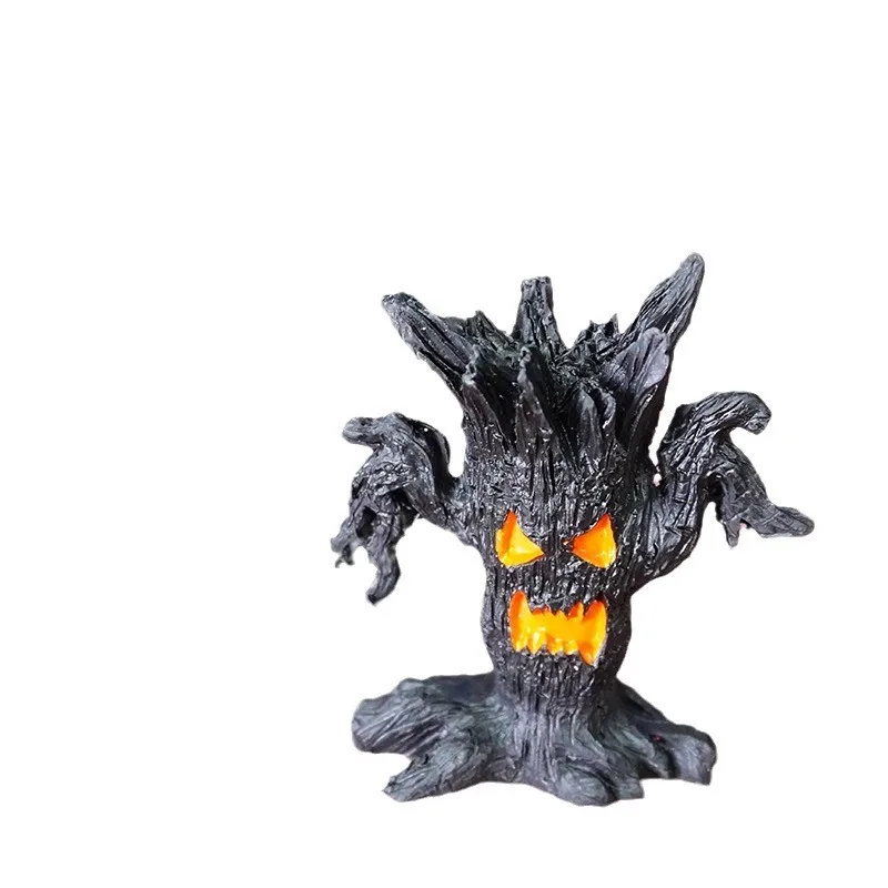 

Halloween Haunted Tree Monster Ornament Aquarium Terrarium Decoration ResinMicro Landscape Spooky Fish Tank Prop Holiday Display