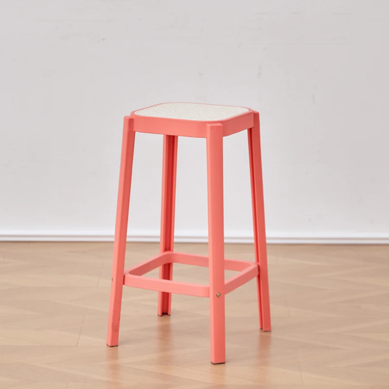 Nordic Style Plastic High Stool Creative Kitchen Living Room Bar Chair To Discuss The Modern Milk Tea Shop Island Bar Stool