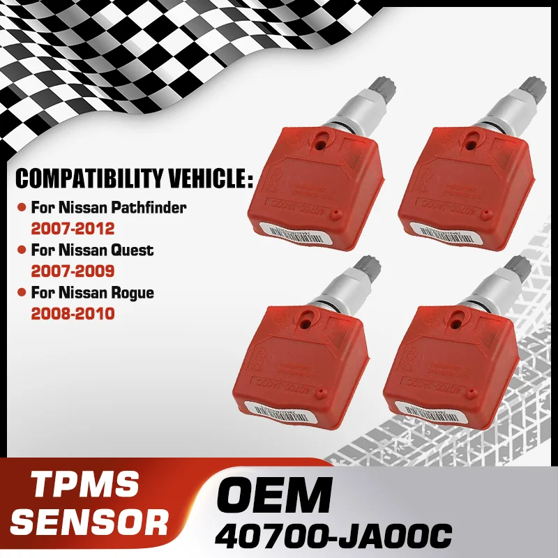 

40700-JA00C 1/4Pcs Car Tire Pressure Sensor TPMS For Nissan Pathfinder 2007-2012 Nissan Quest 2007-2009 Nissan Rogue 2008-2010