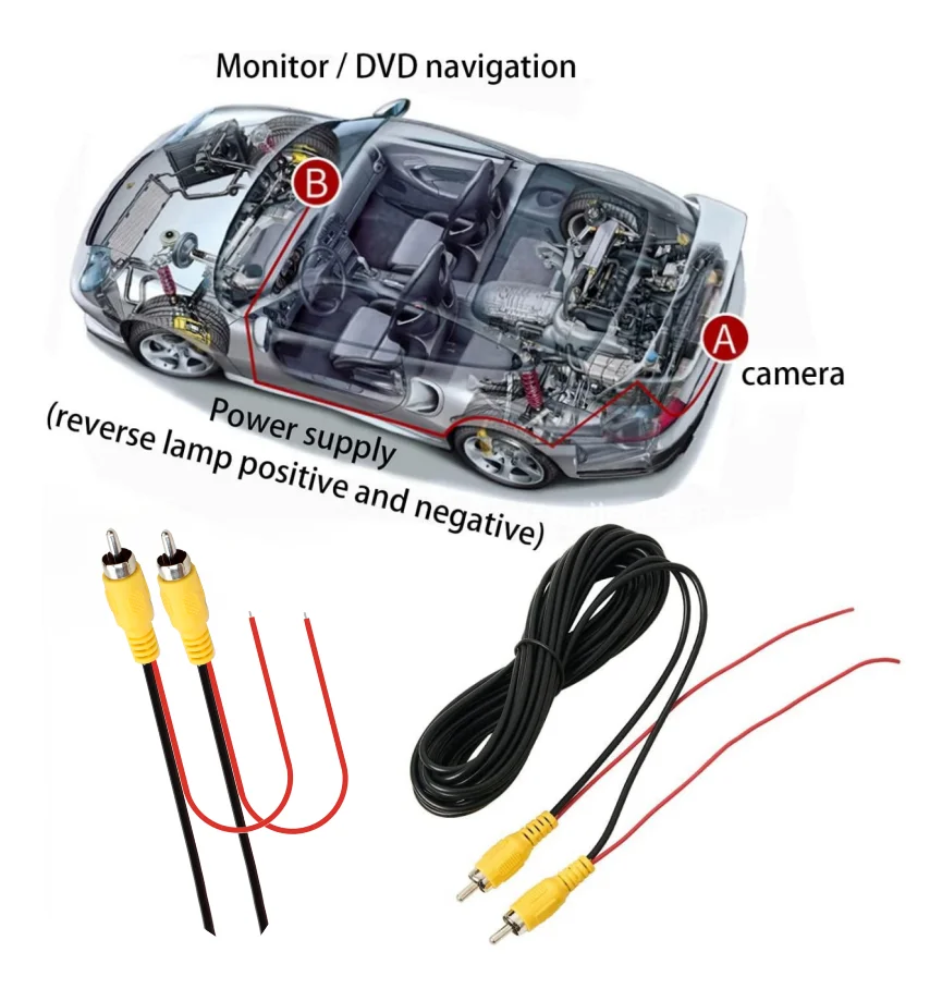 

Car Rear View Camera HD RCA Wire 6m 10m 15m 20m Video Cable For Vehicle Reverse Multimedia Monitor Extension AV Cord Accessary
