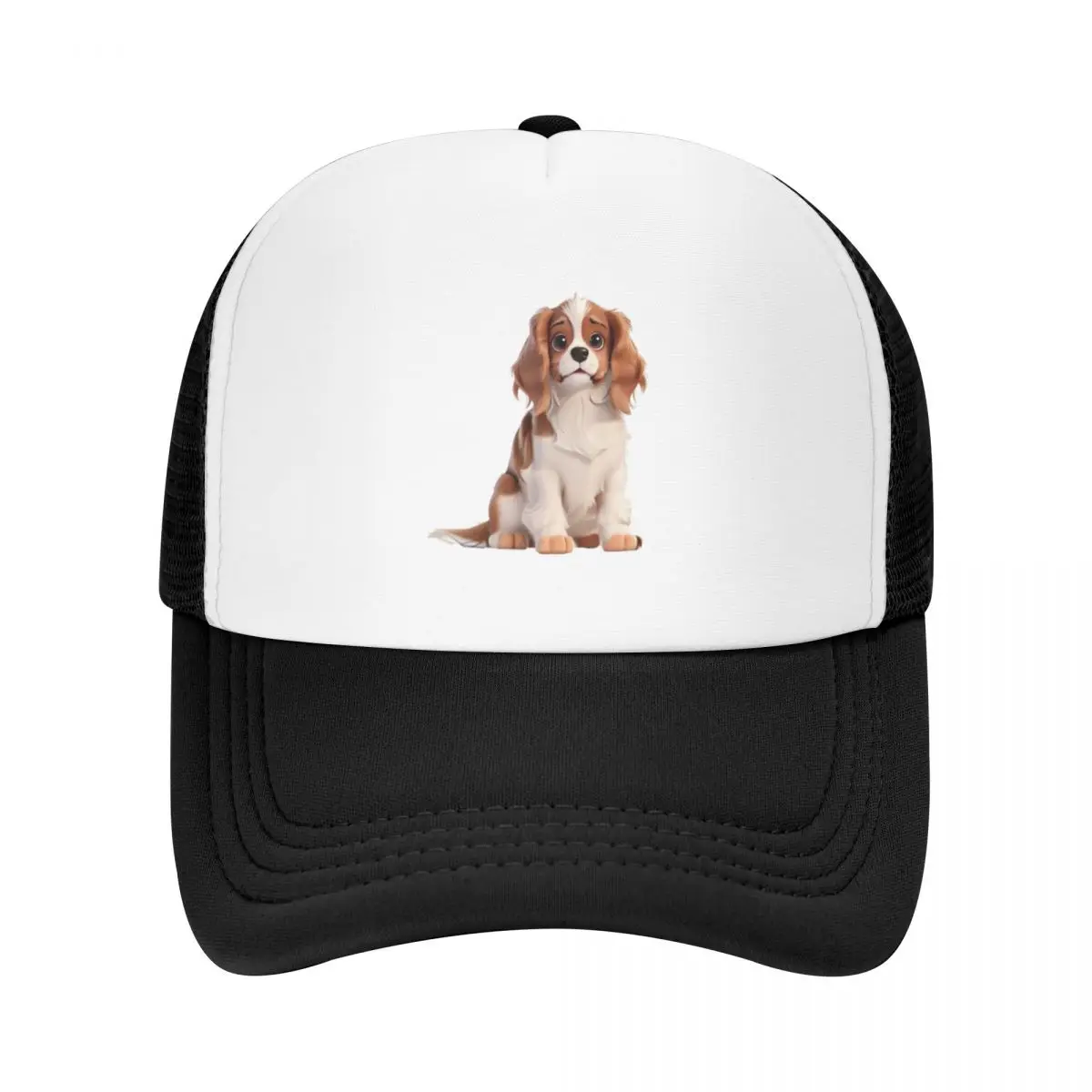 Rey Cavalier animado en estilo 3D, gorra de béisbol Charles Spaniel, sombrero de playa para niños, sombrero de caballo, sombrero para el sol, sombreros para hombres y mujeres