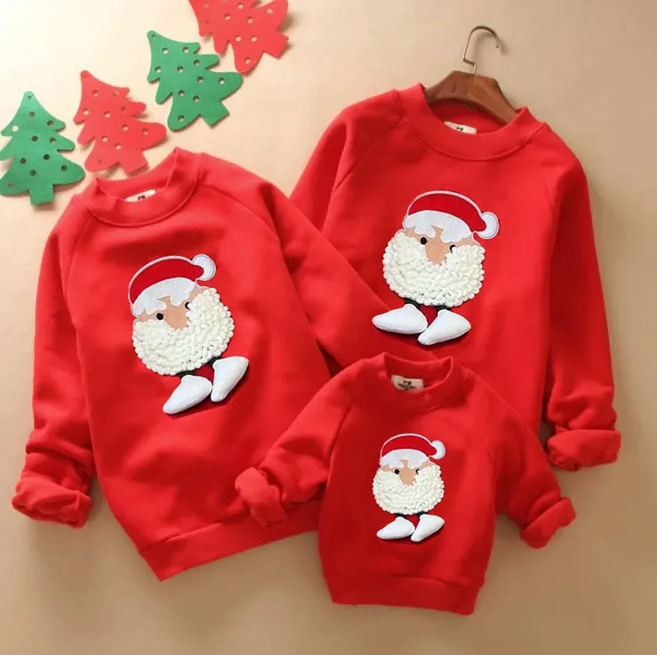 Penguin Thickened Velvet  Family Matching Outfits Long Sleeve Sweatshirt Baby Hoodie Looking Sweater Family Outfits Clothes