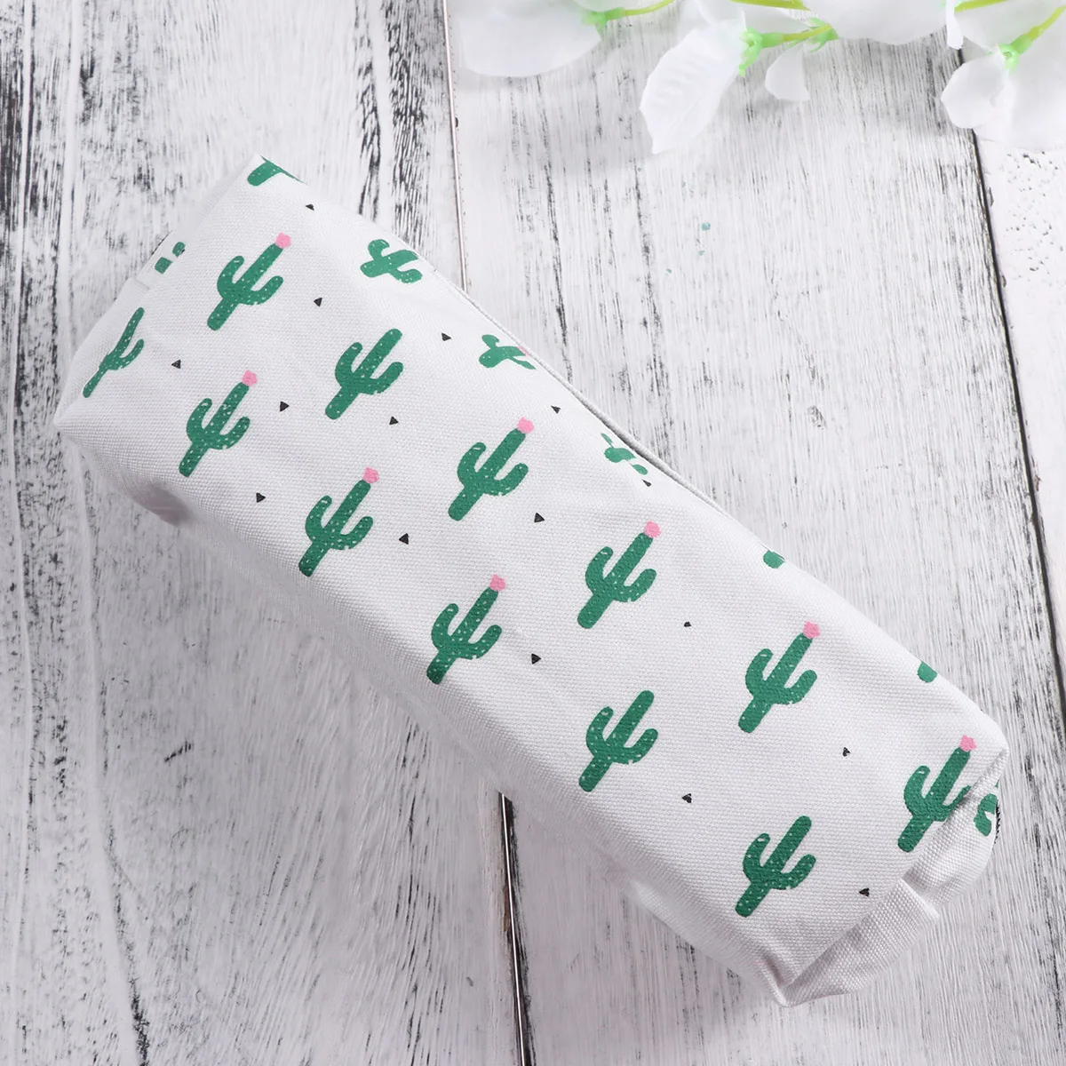 

Cactus Canvas Pencil Case Octagonal Design Pen Bag s Stationery Phone Bag School Supplies Washable