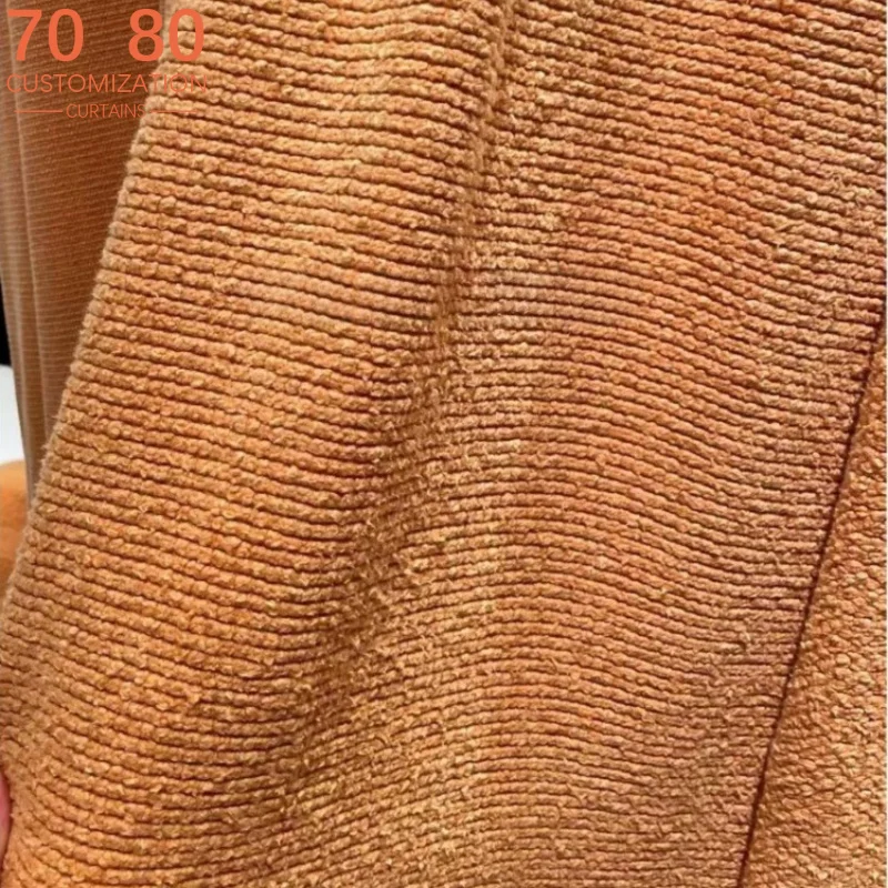 New Grainy Thickened Jacquard Chenille Blackout Sound Insulation White Curtains for Villa Living Room Bedroom French Window